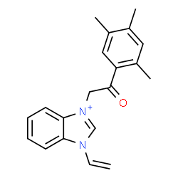 ChemSpider 2D Image | 3-[2-Oxo-2-(2,4,5-trimethylphenyl)ethyl]-1-vinyl-1H-benzimidazol-3-ium | C20H21N2O