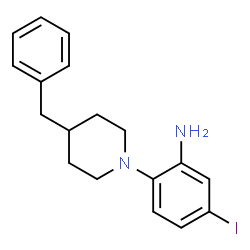 ChemSpider 2D Image | 2-(4-Benzyl-1-piperidinyl)-5-iodoaniline | C18H21IN2