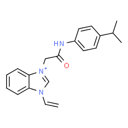 ChemSpider 2D Image | 3-{2-[(4-Isopropylphenyl)amino]-2-oxoethyl}-1-vinyl-1H-benzimidazol-3-ium | C20H22N3O