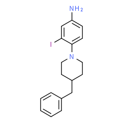 ChemSpider 2D Image | 4-(4-Benzyl-1-piperidinyl)-3-iodoaniline | C18H21IN2