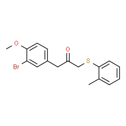 ChemSpider 2D Image | 1-(3-Bromo-4-methoxyphenyl)-3-[(2-methylphenyl)sulfanyl]acetone | C17H17BrO2S