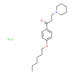 ChemSpider 2D Image | 1-[4-(Hexyloxy)phenyl]-3-(1-piperidinyl)-1-propanone hydrochloride (1:1) | C20H32ClNO2
