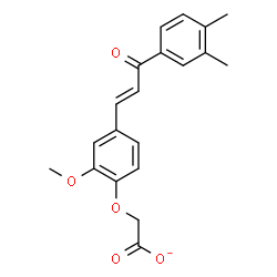 ChemSpider 2D Image | {4-[(1E)-3-(3,4-Dimethylphenyl)-3-oxo-1-propen-1-yl]-2-methoxyphenoxy}acetate | C20H19O5
