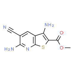 ChemSpider 2D Image | Methyl 3,6-diamino-5-cyanothieno[2,3-b]pyridine-2-carboxylate | C10H8N4O2S