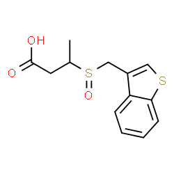 ChemSpider 2D Image | 3-[(1-Benzothiophen-3-ylmethyl)sulfinyl]butanoic acid | C13H14O3S2