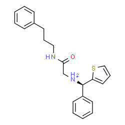 ChemSpider 2D Image | 2-Oxo-2-[(3-phenylpropyl)amino]-N-[(R)-phenyl(2-thienyl)methyl]ethanaminium | C22H25N2OS