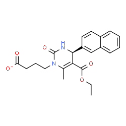 ChemSpider 2D Image | 4-[(4S)-5-(Ethoxycarbonyl)-6-methyl-4-(2-naphthyl)-2-oxo-3,4-dihydro-1(2H)-pyrimidinyl]butanoate | C22H23N2O5