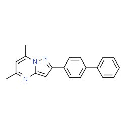 ChemSpider 2D Image | 2-(4-Biphenylyl)-5,7-dimethylpyrazolo[1,5-a]pyrimidine | C20H17N3