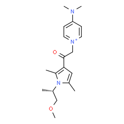 ChemSpider 2D Image | 4-(Dimethylamino)-1-(2-{1-[(2S)-1-methoxy-2-propanyl]-2,5-dimethyl-1H-pyrrol-3-yl}-2-oxoethyl)pyridinium | C19H28N3O2