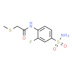 ChemSpider 2D Image | N-(2-Fluoro-4-sulfamoylphenyl)-2-(methylsulfanyl)acetamide | C9H11FN2O3S2