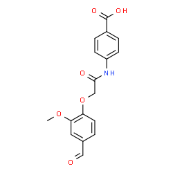 ChemSpider 2D Image | 4-{[(4-Formyl-2-methoxyphenoxy)acetyl]amino}benzoic acid | C17H15NO6