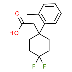 ChemSpider 2D Image | [4,4-Difluoro-1-(2-methylphenyl)cyclohexyl]acetic acid | C15H18F2O2