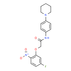 ChemSpider 2D Image | 2-(5-Fluoro-2-nitrophenoxy)-N-[4-(1-piperidinyl)phenyl]acetamide | C19H20FN3O4