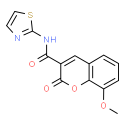 ChemSpider 2D Image | 8-Methoxy-2-oxo-N-(1,3-thiazol-2-yl)-2H-chromene-3-carboxamide | C14H10N2O4S