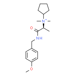 ChemSpider 2D Image | N-{(2S)-1-[(4-Methoxybenzyl)amino]-1-oxo-2-propanyl}-N,N-dimethylcyclopentanaminium | C18H29N2O2