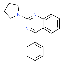 ChemSpider 2D Image | 4-Phenyl-2-(1-pyrrolidinyl)quinazoline | C18H17N3