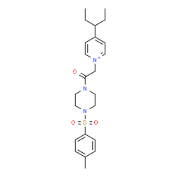 ChemSpider 2D Image | 1-(2-{4-[(4-Methylphenyl)sulfonyl]-1-piperazinyl}-2-oxoethyl)-4-(3-pentanyl)pyridinium | C23H32N3O3S