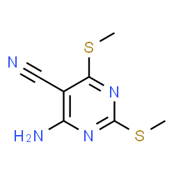 ChemSpider 2D Image | 4-Amino-2,6-bis(methylsulfanyl)-5-pyrimidinecarbonitrile | C7H8N4S2