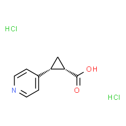 ChemSpider 2D Image | (1S,2R)-2-(4-Pyridinyl)cyclopropanecarboxylic acid dihydrochloride | C9H11Cl2NO2