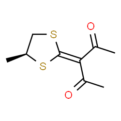 ChemSpider 2D Image | 3-[(4S)-4-Methyl-1,3-dithiolan-2-ylidene]-2,4-pentanedione | C9H12O2S2