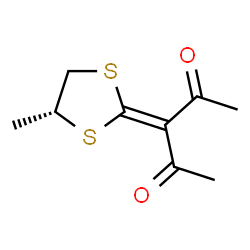 ChemSpider 2D Image | 3-[(4R)-4-Methyl-1,3-dithiolan-2-ylidene]-2,4-pentanedione | C9H12O2S2