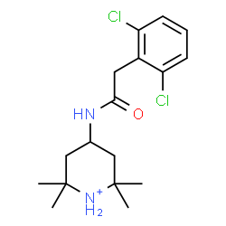 ChemSpider 2D Image | 4-{[(2,6-Dichlorophenyl)acetyl]amino}-2,2,6,6-tetramethylpiperidinium | C17H25Cl2N2O