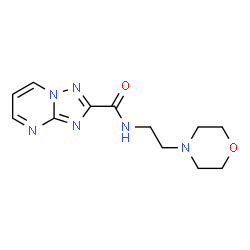ChemSpider 2D Image | N-[2-(4-Morpholinyl)ethyl][1,2,4]triazolo[1,5-a]pyrimidine-2-carboxamide | C12H16N6O2