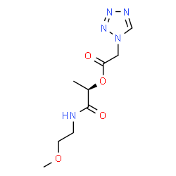 ChemSpider 2D Image | (2R)-1-[(2-Methoxyethyl)amino]-1-oxo-2-propanyl 1H-tetrazol-1-ylacetate | C9H15N5O4