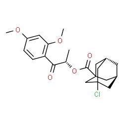 ChemSpider 2D Image | (2S)-1-(2,4-Dimethoxyphenyl)-1-oxo-2-propanyl (5R,7S)-3-chloro-1-adamantanecarboxylate | C22H27ClO5