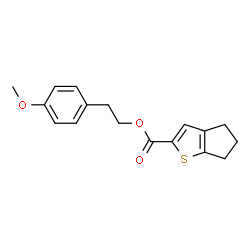 ChemSpider 2D Image | 2-(4-Methoxyphenyl)ethyl 5,6-dihydro-4H-cyclopenta[b]thiophene-2-carboxylate | C17H18O3S