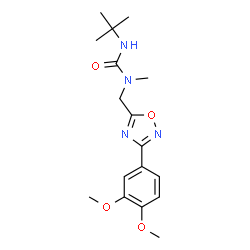 ChemSpider 2D Image | 1-{[3-(3,4-Dimethoxyphenyl)-1,2,4-oxadiazol-5-yl]methyl}-1-methyl-3-(2-methyl-2-propanyl)urea | C17H24N4O4