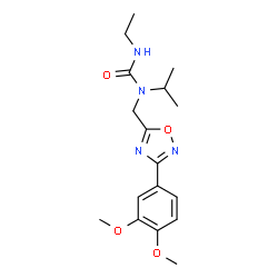 ChemSpider 2D Image | 1-{[3-(3,4-Dimethoxyphenyl)-1,2,4-oxadiazol-5-yl]methyl}-3-ethyl-1-isopropylurea | C17H24N4O4