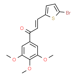 ChemSpider 2D Image | (2E)-3-(5-Bromo-2-thienyl)-1-(3,4,5-trimethoxyphenyl)-2-propen-1-one | C16H15BrO4S
