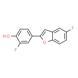 ChemSpider 2D Image | 2-Fluoro-4-(5-fluoro-1-benzofuran-2-yl)phenol | C14H8F2O2