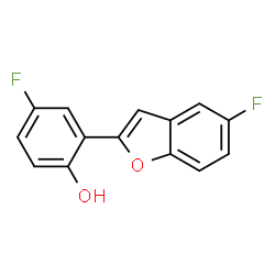 ChemSpider 2D Image | 4-Fluoro-2-(5-fluoro-1-benzofuran-2-yl)phenol | C14H8F2O2