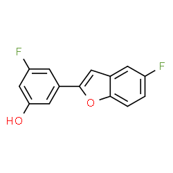 ChemSpider 2D Image | 3-Fluoro-5-(5-fluoro-1-benzofuran-2-yl)phenol | C14H8F2O2