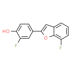 ChemSpider 2D Image | 2-Fluoro-4-(7-fluoro-1-benzofuran-2-yl)phenol | C14H8F2O2