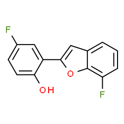 ChemSpider 2D Image | 4-Fluoro-2-(7-fluoro-1-benzofuran-2-yl)phenol | C14H8F2O2