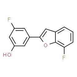 ChemSpider 2D Image | 3-Fluoro-5-(7-fluoro-1-benzofuran-2-yl)phenol | C14H8F2O2