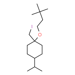 ChemSpider 2D Image | 1-(3,3-Dimethylbutoxy)-1-(iodomethyl)-4-isopropylcyclohexane | C16H31IO