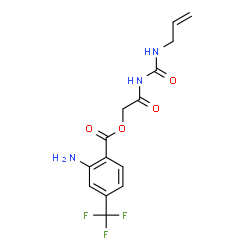 ChemSpider 2D Image | 2-[(Allylcarbamoyl)amino]-2-oxoethyl 2-amino-4-(trifluoromethyl)benzoate | C14H14F3N3O4