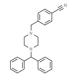 ChemSpider 2D Image | 4-{[4-(Diphenylmethyl)-1-piperazinyl]methyl}benzonitrile | C25H25N3