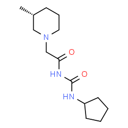 ChemSpider 2D Image | N-(Cyclopentylcarbamoyl)-2-[(3R)-3-methyl-1-piperidinyl]acetamide | C14H25N3O2