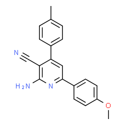ChemSpider 2D Image | 2-Amino-6-(4-methoxyphenyl)-4-(4-methylphenyl)nicotinonitrile | C20H17N3O