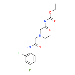 ChemSpider 2D Image | Ethyl {[{2-[(2-chloro-4-fluorophenyl)amino]-2-oxoethyl}(ethyl)amino]acetyl}carbamate | C15H19ClFN3O4
