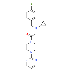 ChemSpider 2D Image | 2-[Cyclopropyl(4-fluorobenzyl)amino]-1-[4-(2-pyrimidinyl)-1-piperazinyl]ethanone | C20H24FN5O