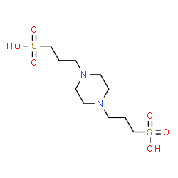 ChemSpider 2D Image | 3,3'-Piperazine-1,4-diyldipropane-1-sulfonic acid | C10H22N2O6S2