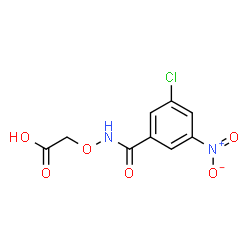 ChemSpider 2D Image | {[(3-Chloro-5-nitrobenzoyl)amino]oxy}acetic acid | C9H7ClN2O6