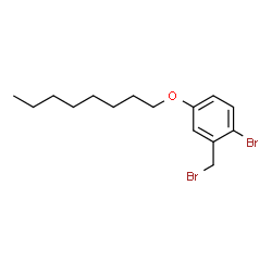 ChemSpider 2D Image | 1-Bromo-2-(bromomethyl)-4-(octyloxy)benzene | C15H22Br2O