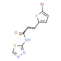ChemSpider 2D Image | (2E)-3-(5-Bromo-2-thienyl)-N-(1,3,4-thiadiazol-2-yl)acrylamide | C9H6BrN3OS2